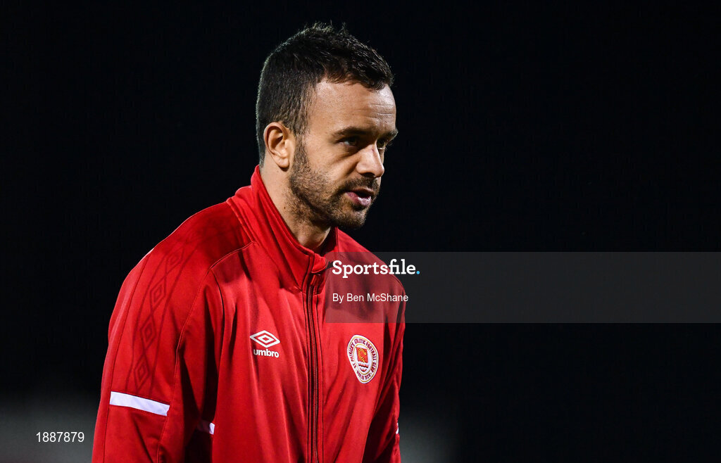 21 February 2020; Robbie Benson of St. Patrick's Athletic ahead of the SSE Airtricity League Premier Division match between Sligo Rovers and St. Patrick's Athletic at The Showgrounds in Sligo. Photo by Ben McShane/Sportsfile