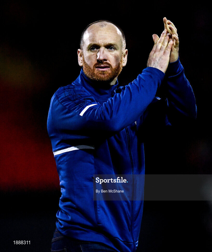 21 February 2020; St Patrick's Athletic manager Stephen O'Donnell following the SSE Airtricity League Premier Division match between Sligo Rovers and St. Patrick's Athletic at The Showgrounds in Sligo. Photo by Ben McShane/Sportsfile
