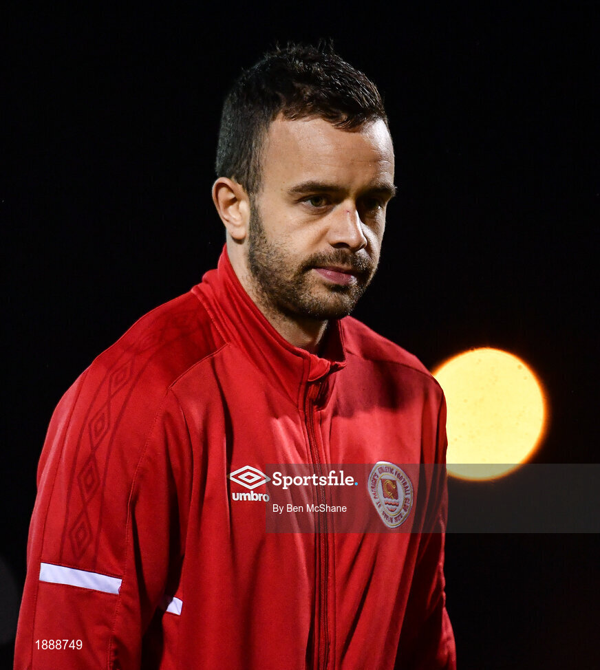 21 February 2020; Robbie Benson of St. Patrick's Athletic ahead of the SSE Airtricity League Premier Division match between Sligo Rovers and St. Patrick's Athletic at The Showgrounds in Sligo. Photo by Ben McShane/Sportsfile