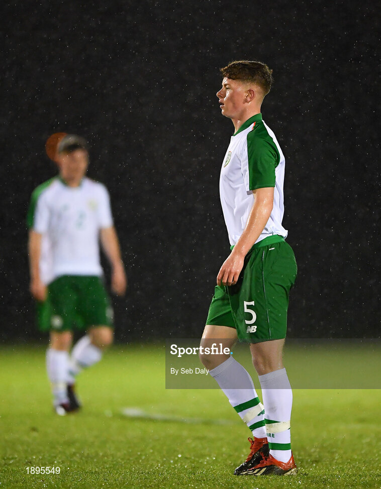 5 February 2019; Kameron Ledwidge of Republic of Ireland during the friendly match between Republic of Ireland U19 and Drogheda United at the FAI National Training Centre in Abbotstown, Dublin. Photo by Seb Daly/Sportsfile