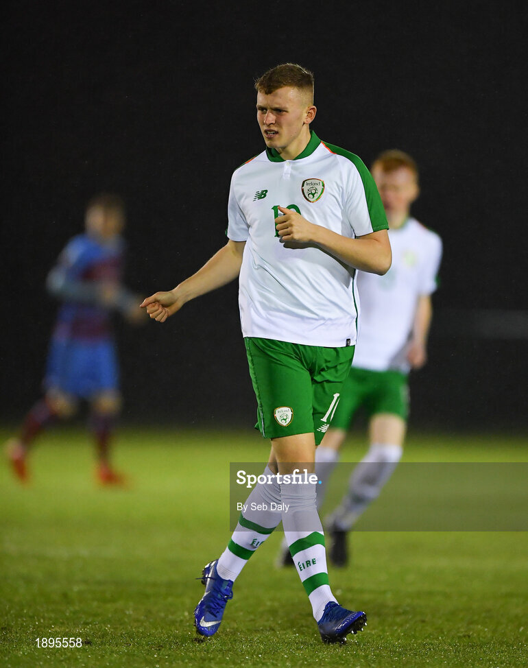 5 February 2019; Rowan Roache of Republic of Ireland during the friendly match between Republic of Ireland U19 and Drogheda United at the FAI National Training Centre in Abbotstown, Dublin. Photo by Seb Daly/Sportsfile
