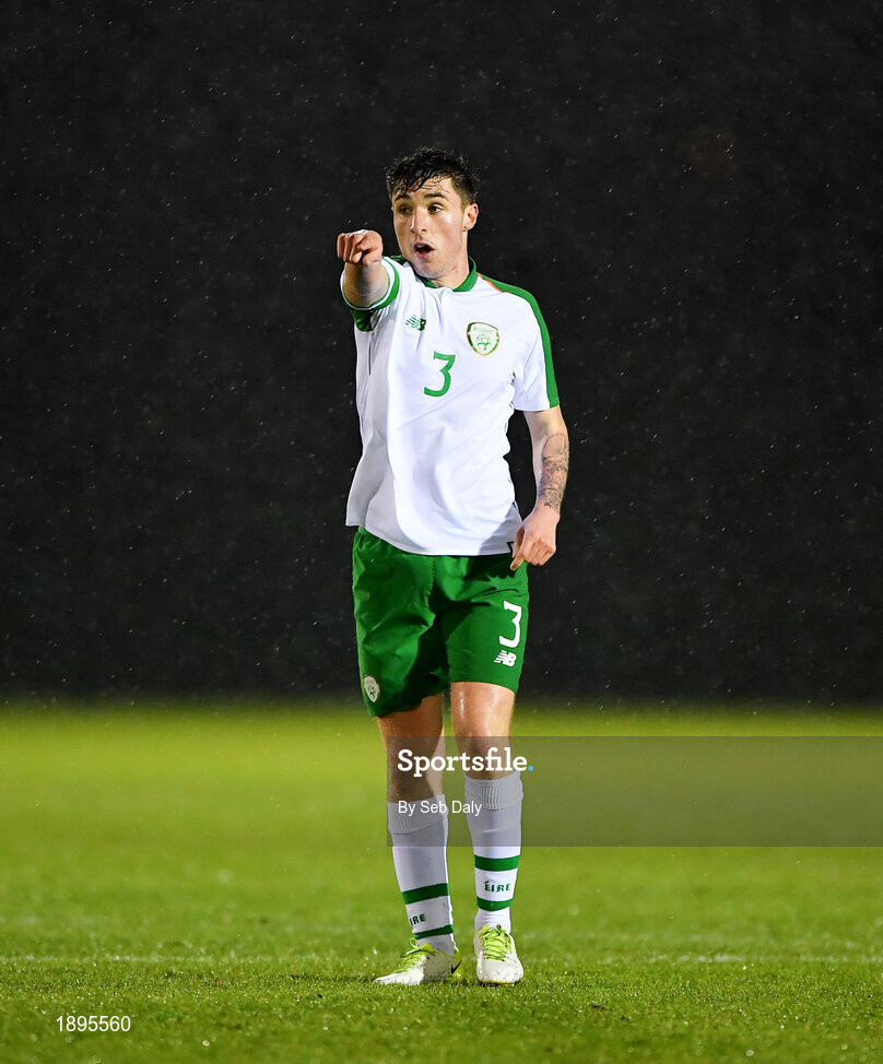 5 February 2019; Jack James of Republic of Ireland during the friendly match between Republic of Ireland U19 and Drogheda United at the FAI National Training Centre in Abbotstown, Dublin. Photo by Seb Daly/Sportsfile