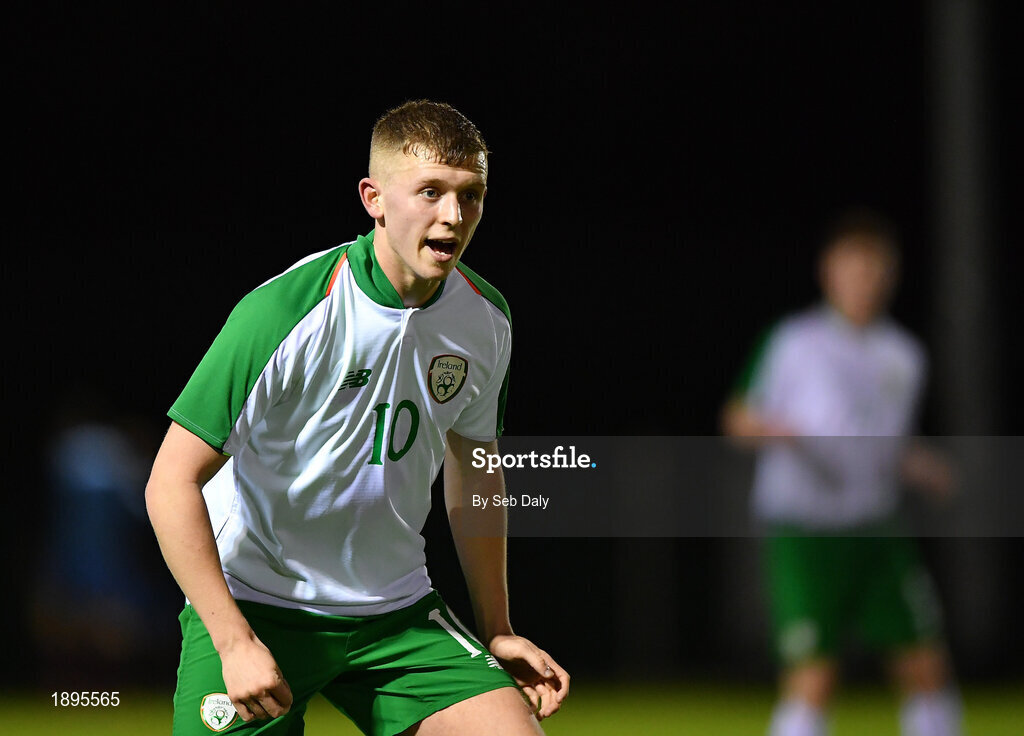 5 February 2019; Rowan Roache of Republic of Ireland during the friendly match between Republic of Ireland U19 and Drogheda United at the FAI National Training Centre in Abbotstown, Dublin. Photo by Seb Daly/Sportsfile