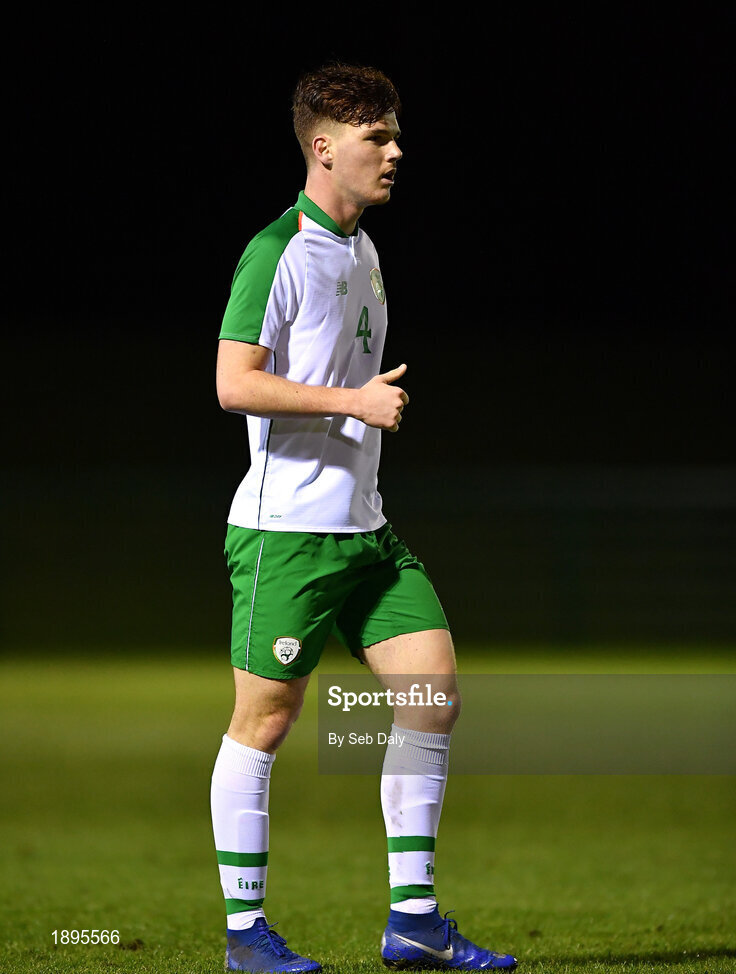 5 February 2019; Tom Gaston of Republic of Ireland during the friendly match between Republic of Ireland U19 and Drogheda United at the FAI National Training Centre in Abbotstown, Dublin. Photo by Seb Daly/Sportsfile