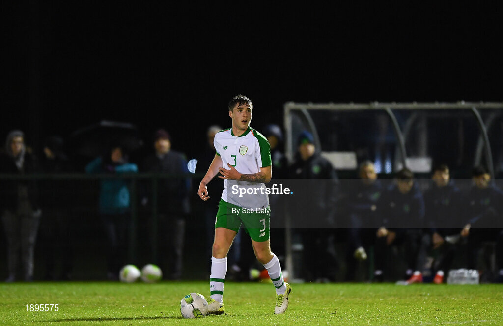 5 February 2019; Jack James of Republic of Ireland during the friendly match between Republic of Ireland U19 and Drogheda United at the FAI National Training Centre in Abbotstown, Dublin. Photo by Seb Daly/Sportsfile