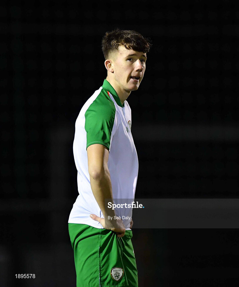 5 February 2019; Andrew Spain of Republic of Ireland during the friendly match between Republic of Ireland U19 and Drogheda United at the FAI National Training Centre in Abbotstown, Dublin. Photo by Seb Daly/Sportsfile