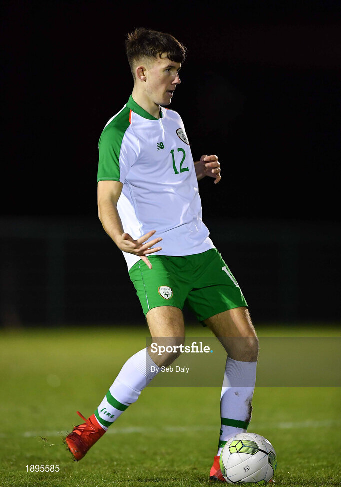 5 February 2019; Andrew Spain of Republic of Ireland during the friendly match between Republic of Ireland U19 and Drogheda United at the FAI National Training Centre in Abbotstown, Dublin. Photo by Seb Daly/Sportsfile