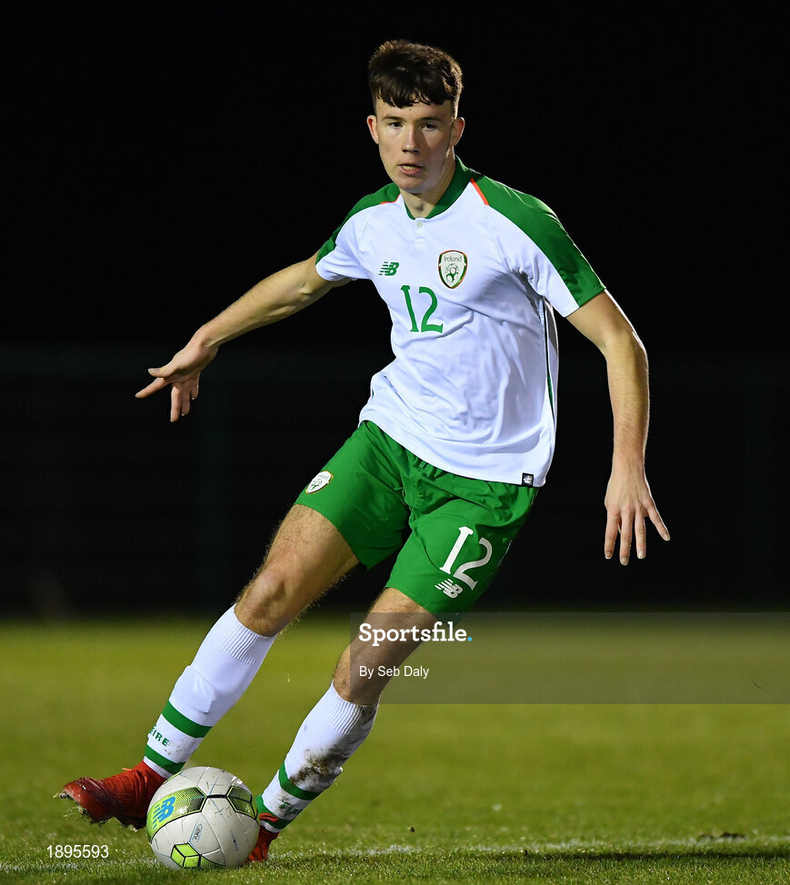 5 February 2019; Andrew Spain of Republic of Ireland during the friendly match between Republic of Ireland U19 and Drogheda United at the FAI National Training Centre in Abbotstown, Dublin. Photo by Seb Daly/Sportsfile