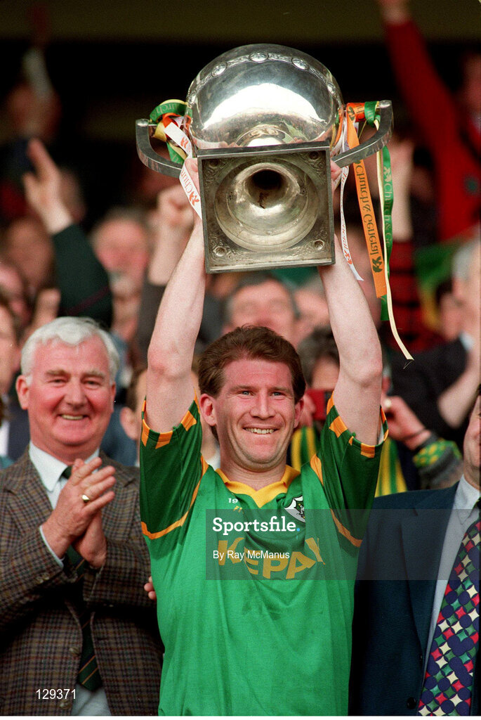 1 May 1994; Meath captain Robbie O'Malley lifts the cup after victory in the final. National Football League Final, Derry v Donegal, Croke Park, Dublin. Photo by Ray McManus/Sportsfile