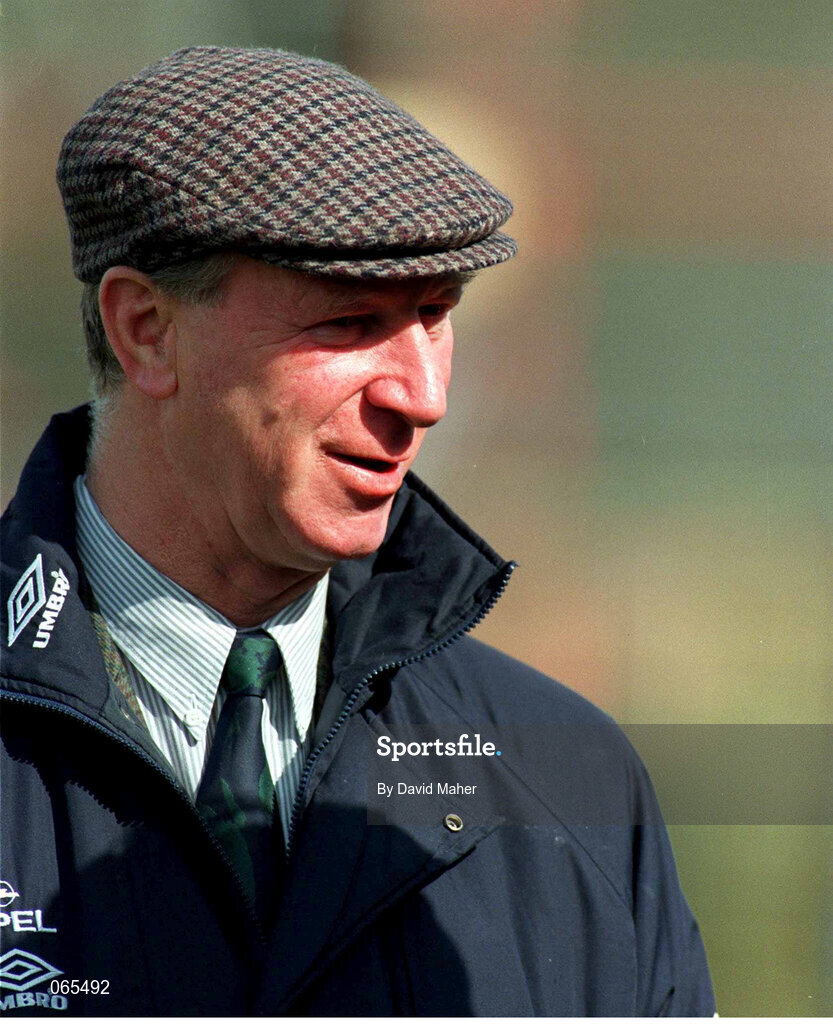 27 March 1995; Jack Charlton, Republic of Ireland Manager. Photo by David Maher/Sportsfile