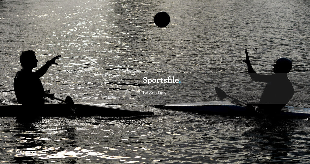 24 May 2020; Royal Canal Kayak Club members Richie Wagstaff, from Ballyfermot, left, and Keith Shanahan, from Glasnevin, take part in a training session along the Royal Canal in Ashtown, Dublin, as limited sport resumes having previously suspended all activity following directives from the Irish Government in an effort to contain the spread of the Coronavirus (COVID-19) pandemic. Sports clubs in the Republic of Ireland resumed activity on May 18th under the Irish government’s Roadmap for Reopening of Society and Business following strict protocols in gatherings of four people or less with social distancing and hand sanitisation among other measures allowing it to return in a phased manner. Photo by Seb Daly/Sportsfile