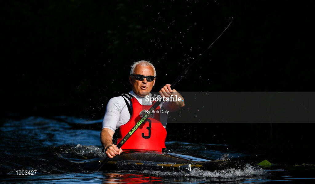 24 May 2020; Royal Canal Kayak Club member Art Fitzpatrick, from Glasnevin, takes part in a training session along the Royal Canal in Ashtown, Dublin, as limited sport resumes having previously suspended all activity following directives from the Irish Government in an effort to contain the spread of the Coronavirus (COVID-19) pandemic. Sports clubs in the Republic of Ireland resumed activity on May 18th under the Irish government’s Roadmap for Reopening of Society and Business following strict protocols in gatherings of four people or less with social distancing and hand sanitisation among other measures allowing it to return in a phased manner. Photo by Seb Daly/Sportsfile
