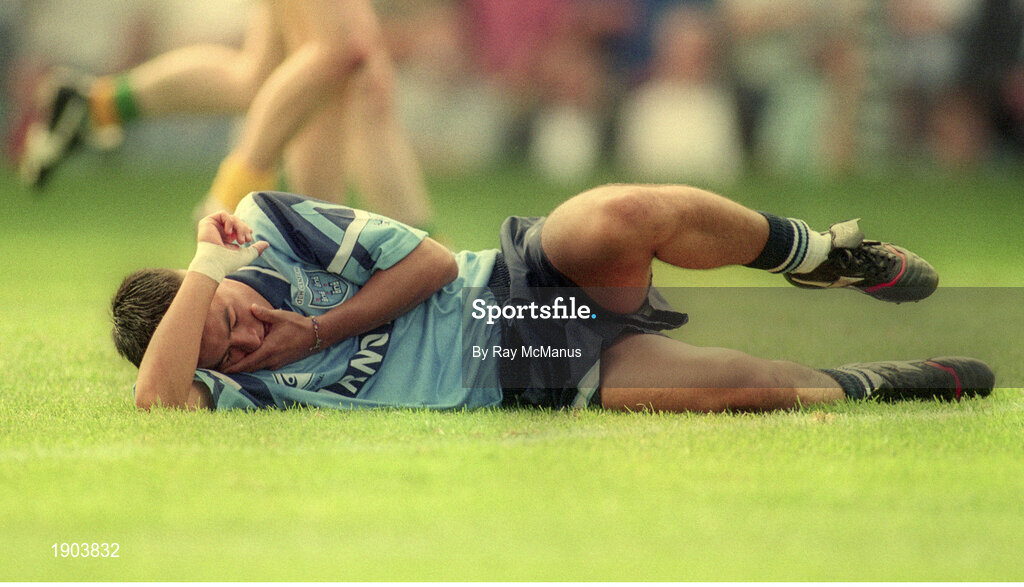 30 July 1995; Jason Sherlock of Dublin during the Bank of Ireland Leinster Senior Football Championship Final match between Dublin and Meath at Croke Park in Dublin. Photo by Ray McManus/Sportsfile