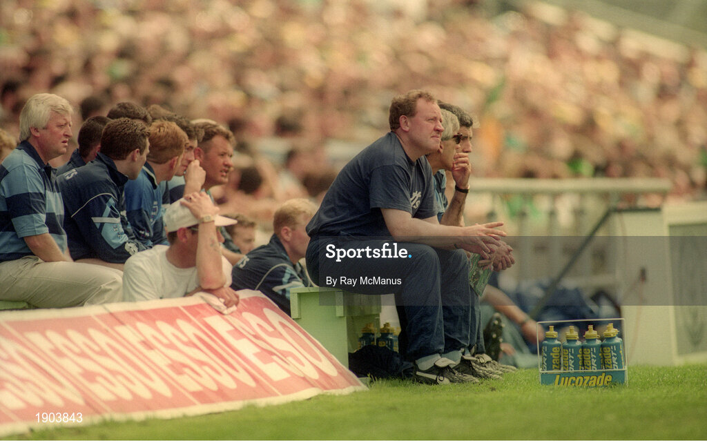 30 July 1995; Dublin manager Dr Pat O'Neill during the Bank of Ireland Leinster Senior Football Championship Final match between Dublin and Meath at Croke Park in Dublin. Photo by Ray McManus/Sportsfile