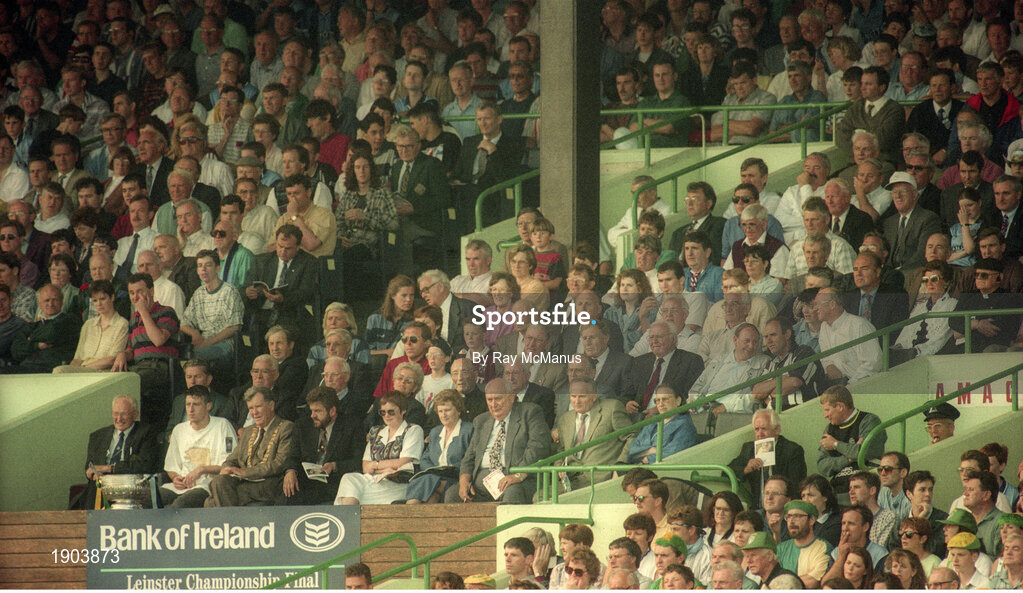 30 July 1995; Uachtarán Chumann Lúthcleas Gael Jack Bootman sitting amongst members in the Ard Comhairle during the Bank of Ireland Leinster Senior Football Championship Final match between Dublin and Meath at Croke Park in Dublin. Photo by Ray McManus/Sportsfile