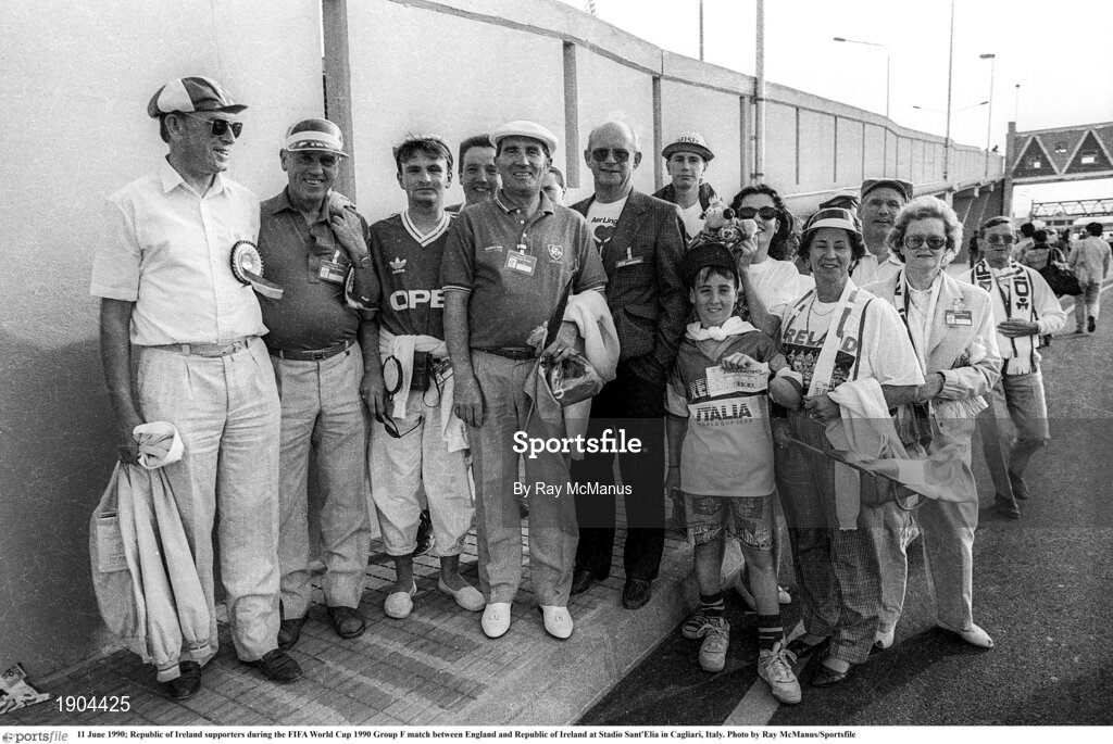 11 June 1990; Republic of Ireland supporters during the FIFA World Cup 1990 Group F match between England and Republic of Ireland at Stadio Sant'Elia in Cagliari, Italy. Photo by Ray McManus/Sportsfile