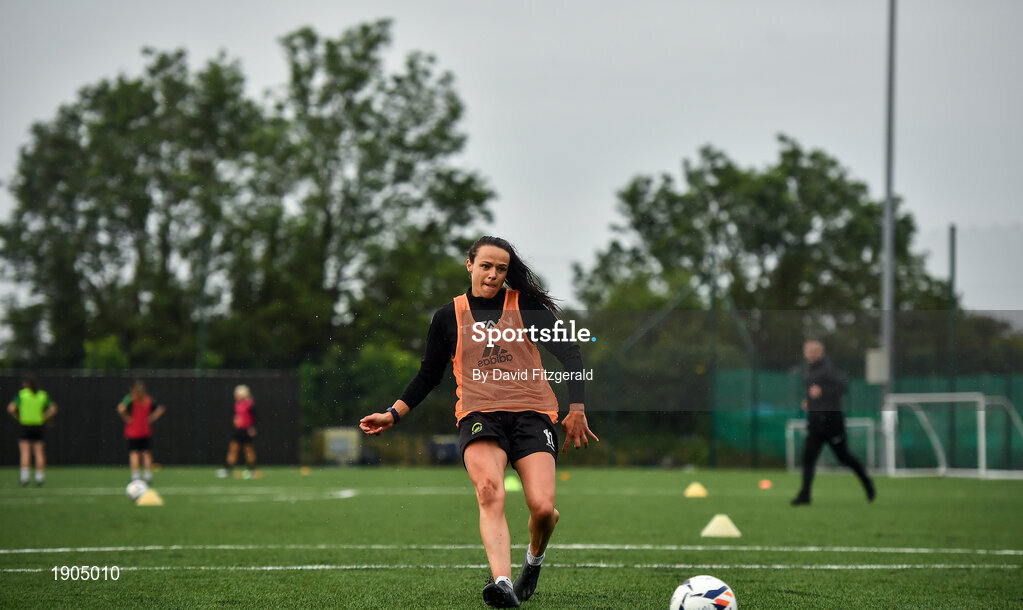 19 June 2020; Áine O'Gorman during a Peamount United squad training session in Greenogue in Newcastle, Dublin. Following approval from the Football Association of Ireland and the Irish Government, a number of national league teams have been allowed to resume collective training. On March 12, the FAI announced the cessation of all football under their jurisdiction upon directives from the Irish Government, the Department of Health and UEFA, in an effort to contain the spread of the Coronavirus (COVID-19) pandemic. Photo by David Fitzgerald/Sportsfile