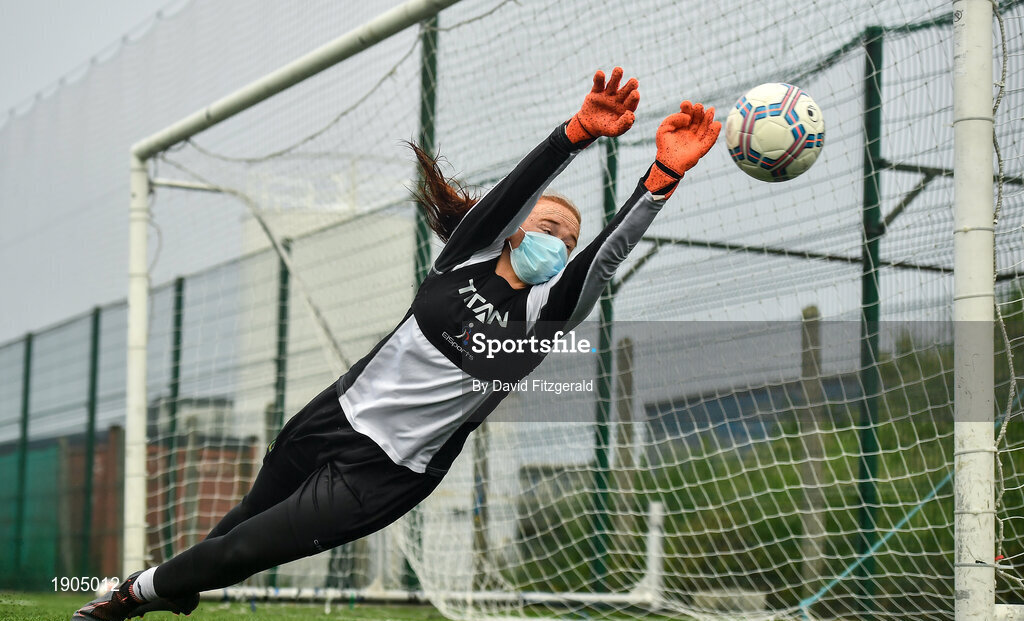 19 June 2020; Naoise McAloon during a Peamount United squad training session in Greenogue in Newcastle, Dublin. Following approval from the Football Association of Ireland and the Irish Government, a number of national league teams have been allowed to resume collective training. On March 12, the FAI announced the cessation of all football under their jurisdiction upon directives from the Irish Government, the Department of Health and UEFA, in an effort to contain the spread of the Coronavirus (COVID-19) pandemic. Photo by David Fitzgerald/Sportsfile