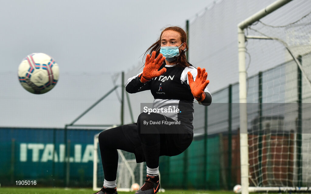 19 June 2020; Naoise McAloon during a Peamount United squad training session in Greenogue in Newcastle, Dublin. Following approval from the Football Association of Ireland and the Irish Government, a number of national league teams have been allowed to resume collective training. On March 12, the FAI announced the cessation of all football under their jurisdiction upon directives from the Irish Government, the Department of Health and UEFA, in an effort to contain the spread of the Coronavirus (COVID-19) pandemic. Photo by David Fitzgerald/Sportsfile