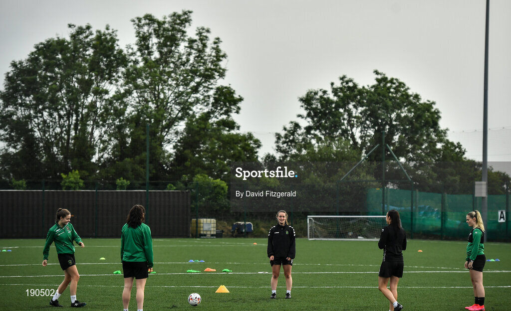 19 June 2020; A general view during a Peamount United squad training session in Greenogue in Newcastle, Dublin. Following approval from the Football Association of Ireland and the Irish Government, a number of national league teams have been allowed to resume collective training. On March 12, the FAI announced the cessation of all football under their jurisdiction upon directives from the Irish Government, the Department of Health and UEFA, in an effort to contain the spread of the Coronavirus (COVID-19) pandemic. Photo by David Fitzgerald/Sportsfile