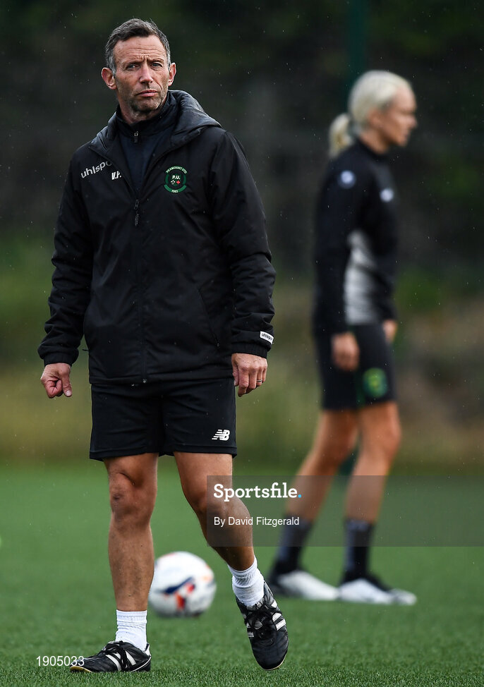 19 June 2020; Assistant coach Vinnie Patterson during a Peamount United squad training session in Greenogue in Newcastle, Dublin. Following approval from the Football Association of Ireland and the Irish Government, a number of national league teams have been allowed to resume collective training. On March 12, the FAI announced the cessation of all football under their jurisdiction upon directives from the Irish Government, the Department of Health and UEFA, in an effort to contain the spread of the Coronavirus (COVID-19) pandemic. Photo by David Fitzgerald/Sportsfile