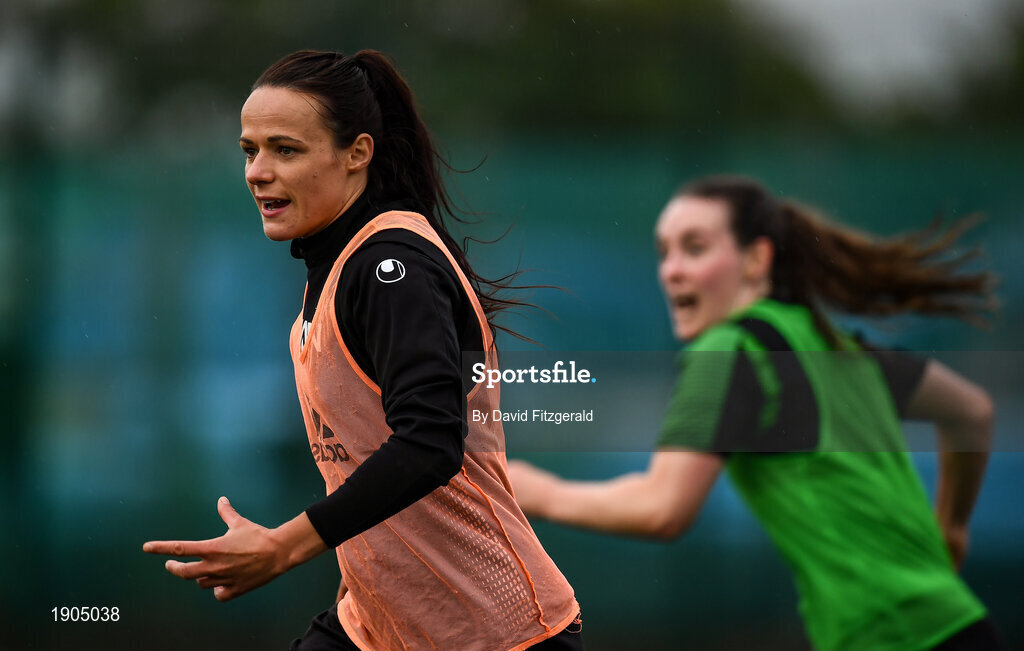 19 June 2020; Áine O'Gorman during a Peamount United squad training session in Greenogue in Newcastle, Dublin. Following approval from the Football Association of Ireland and the Irish Government, a number of national league teams have been allowed to resume collective training. On March 12, the FAI announced the cessation of all football under their jurisdiction upon directives from the Irish Government, the Department of Health and UEFA, in an effort to contain the spread of the Coronavirus (COVID-19) pandemic. Photo by David Fitzgerald/Sportsfile