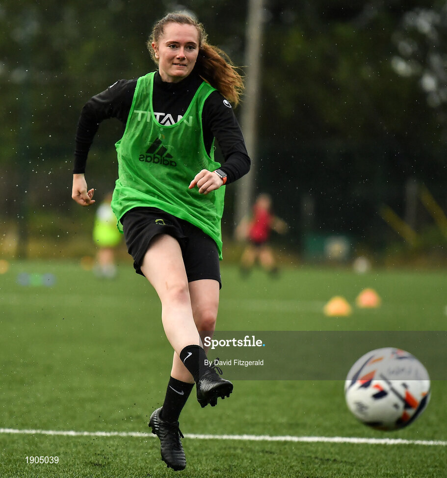19 June 2020; Jade Reddy during a Peamount United squad training session in Greenogue in Newcastle, Dublin. Following approval from the Football Association of Ireland and the Irish Government, a number of national league teams have been allowed to resume collective training. On March 12, the FAI announced the cessation of all football under their jurisdiction upon directives from the Irish Government, the Department of Health and UEFA, in an effort to contain the spread of the Coronavirus (COVID-19) pandemic. Photo by David Fitzgerald/Sportsfile