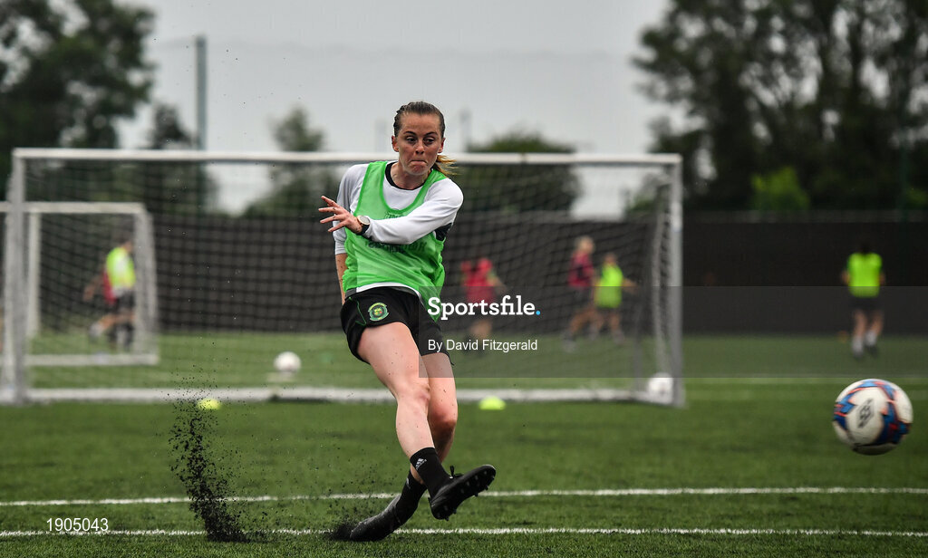 19 June 2020; Claire Walsh during a Peamount United squad training session in Greenogue in Newcastle, Dublin. Following approval from the Football Association of Ireland and the Irish Government, a number of national league teams have been allowed to resume collective training. On March 12, the FAI announced the cessation of all football under their jurisdiction upon directives from the Irish Government, the Department of Health and UEFA, in an effort to contain the spread of the Coronavirus (COVID-19) pandemic. Photo by David Fitzgerald/Sportsfile