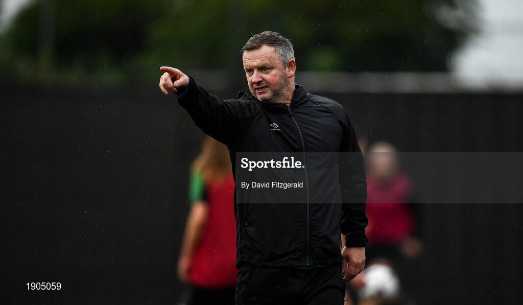 19 June 2020; Manager James O'Callaghan during a Peamount United squad training session in Greenogue in Newcastle, Dublin. Following approval from the Football Association of Ireland and the Irish Government, a number of national league teams have been allowed to resume collective training. On March 12, the FAI announced the cessation of all football under their jurisdiction upon directives from the Irish Government, the Department of Health and UEFA, in an effort to contain the spread of the Coronavirus (COVID-19) pandemic. Photo by David Fitzgerald/Sportsfile