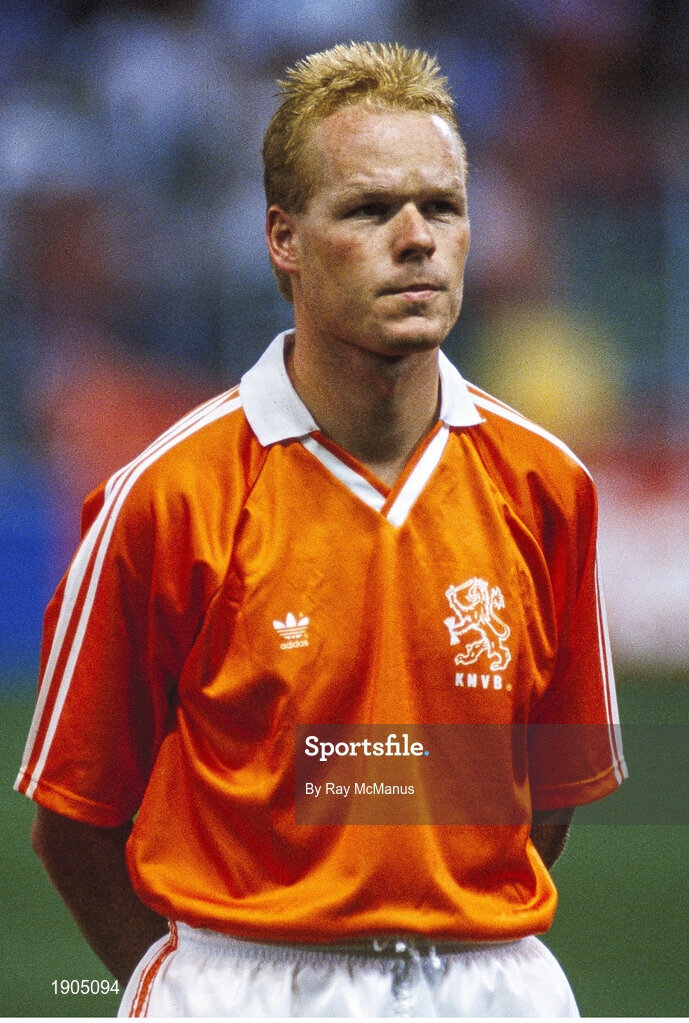 21 June 1990; Ronald Koeman of Netherlands prior to the FIFA World Cup 1990 Group F match between Republic of Ireland and Netherlands at Stadio La Favorita in Palermo, Italy. Photo by Ray McManus/Sportsfile