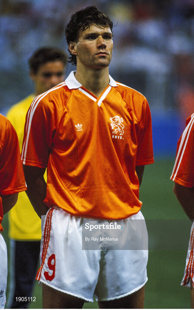 21 June 1990; Marco van Basten of Netherlands prior to the FIFA World Cup 1990 Group F match between Republic of Ireland and Netherlands at Stadio La Favorita in Palermo, Italy. Photo by Ray McManus/Sportsfile