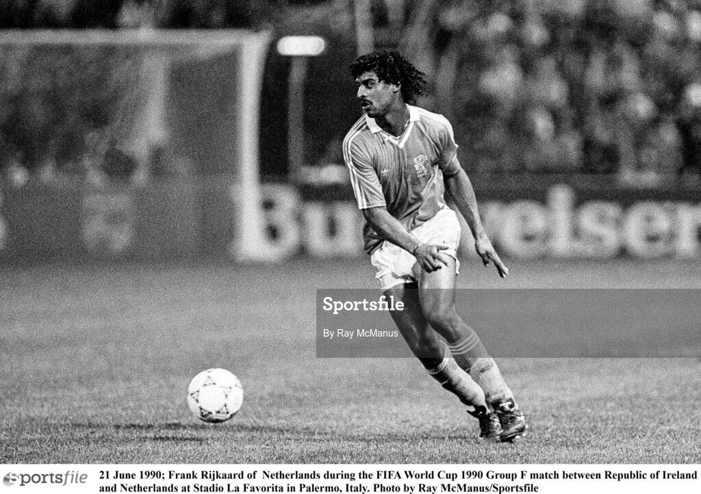 21 June 1990; Frank Rijkaard of  Netherlands during the FIFA World Cup 1990 Group F match between Republic of Ireland and Netherlands at Stadio La Favorita in Palermo, Italy. Photo by Ray McManus/Sportsfile