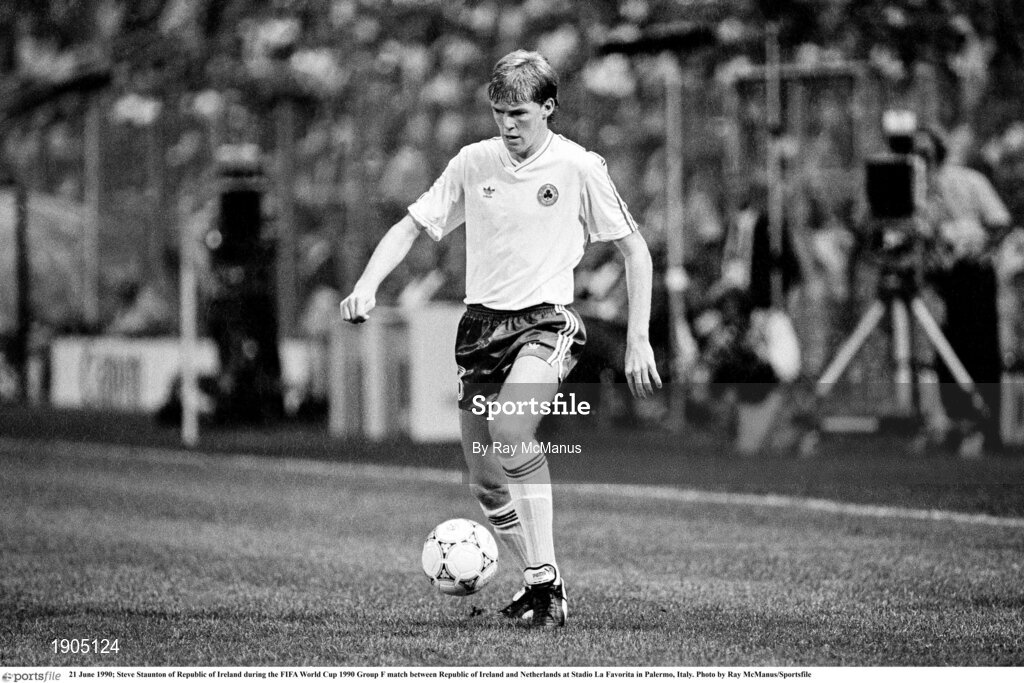 21 June 1990; Steve Staunton of Republic of Ireland during the FIFA World Cup 1990 Group F match between Republic of Ireland and Netherlands at Stadio La Favorita in Palermo, Italy. Photo by Ray McManus/Sportsfile
