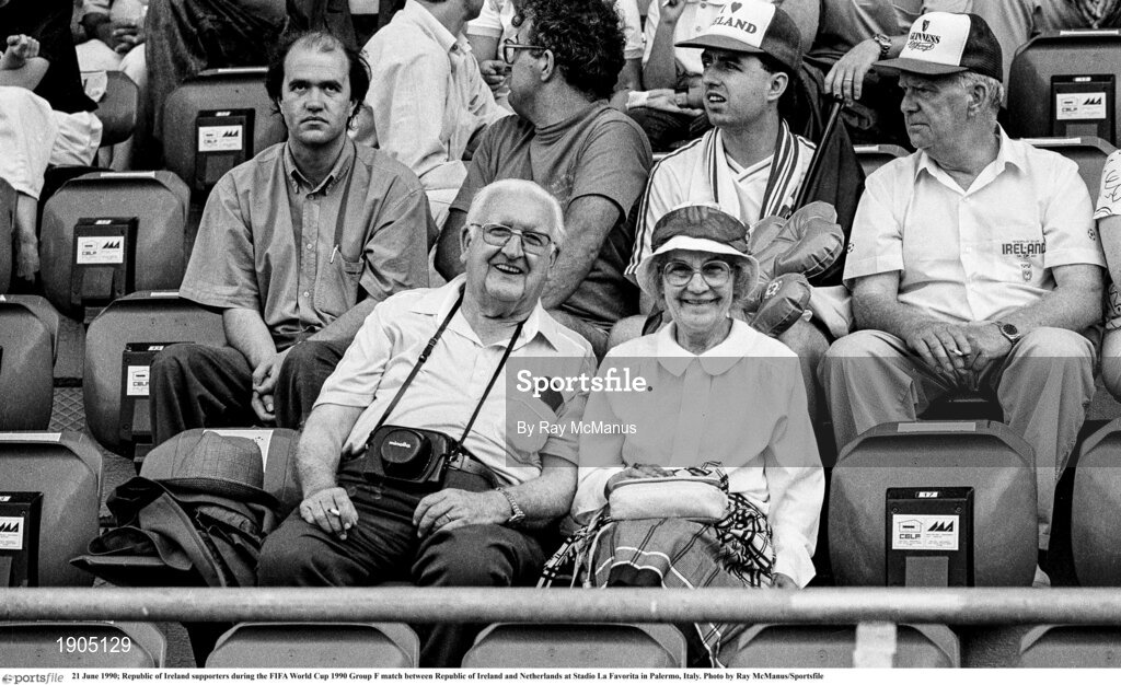 21 June 1990; Republic of Ireland supporters during the FIFA World Cup 1990 Group F match between Republic of Ireland and Netherlands at Stadio La Favorita in Palermo, Italy. Photo by Ray McManus/Sportsfile