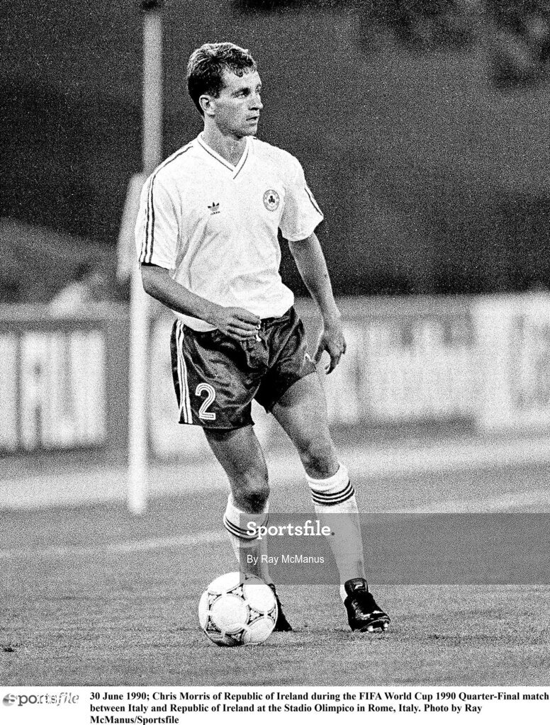 30 June 1990; Chris Morris of Republic of Ireland during the FIFA World Cup 1990 Quarter-Final match between Italy and Republic of Ireland at the Stadio Olimpico in Rome, Italy. Photo by Ray McManus/Sportsfile