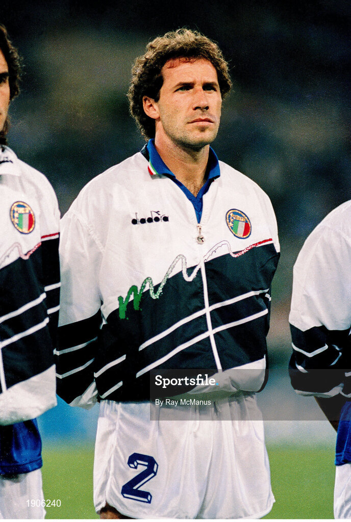 30 June 1990; Franco Baresi of Italy prior to the FIFA World Cup 1990 Quarter-Final match between Italy and Republic of Ireland at the Stadio Olimpico in Rome, Italy. Photo by Ray McManus/Sportsfile