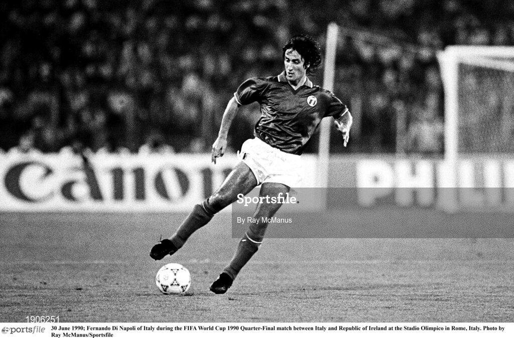 30 June 1990; Fernando Di Napoli of Italy during the FIFA World Cup 1990 Quarter-Final match between Italy and Republic of Ireland at the Stadio Olimpico in Rome, Italy. Photo by Ray McManus/Sportsfile