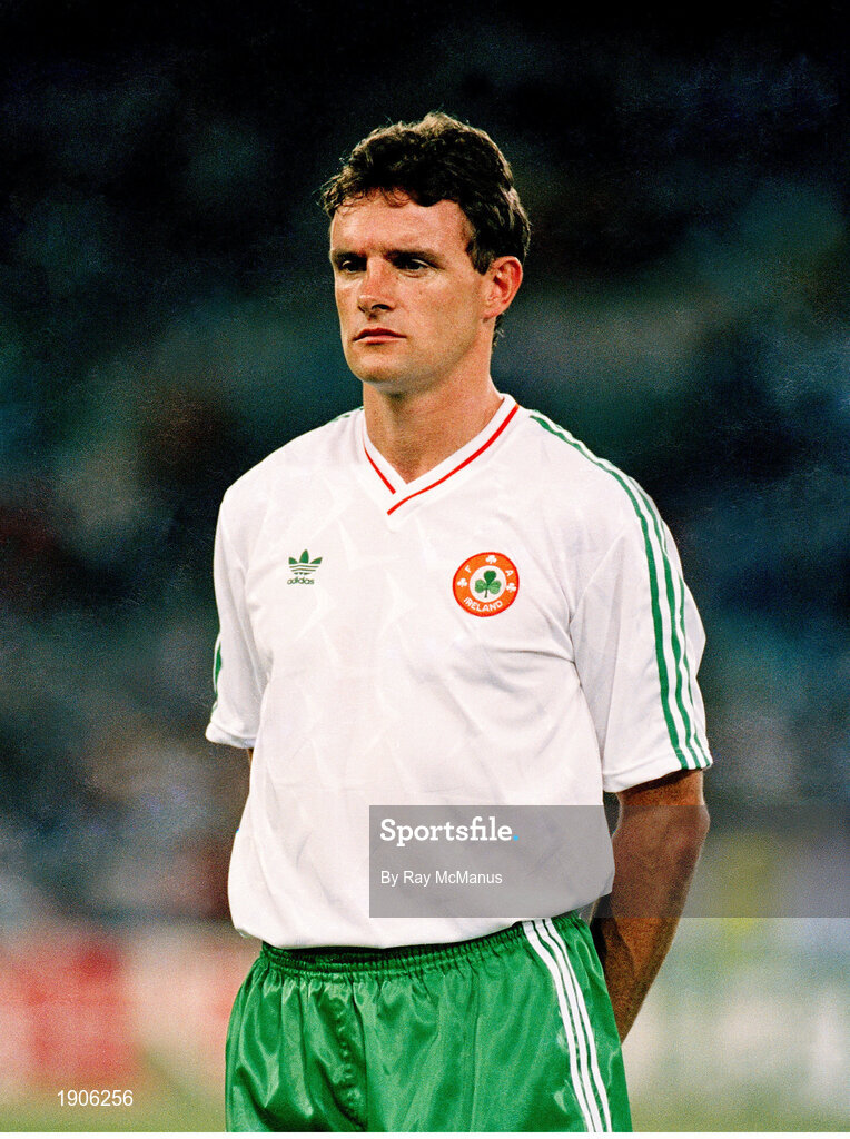 30 June 1990; Kevin Moran of Republic of Ireland prior to the FIFA World Cup 1990 Quarter-Final match between Italy and Republic of Ireland at the Stadio Olimpico in Rome, Italy. Photo by Ray McManus/Sportsfile