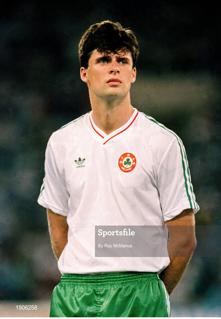 30 June 1990; Niall Quinn of Republic of Ireland prior to the FIFA World Cup 1990 Quarter-Final match between Italy and Republic of Ireland at the Stadio Olimpico in Rome, Italy. Photo by Ray McManus/Sportsfile