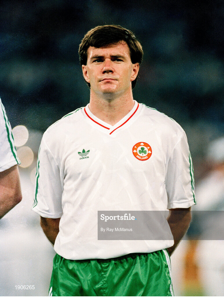 30 June 1990; Ray Houghton of Republic of Ireland prior to the FIFA World Cup 1990 Quarter-Final match between Italy and Republic of Ireland at the Stadio Olimpico in Rome, Italy. Photo by Ray McManus/Sportsfile