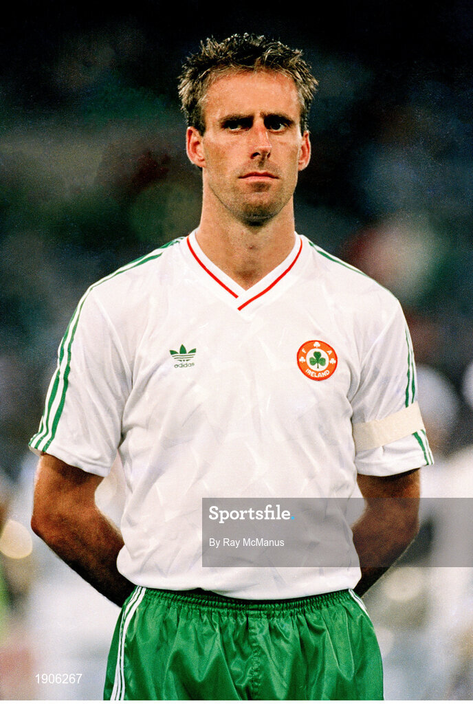 30 June 1990; Mick McCarthy of Republic of Ireland prior to the FIFA World Cup 1990 Quarter-Final match between Italy and Republic of Ireland at the Stadio Olimpico in Rome, Italy. Photo by Ray McManus/Sportsfile