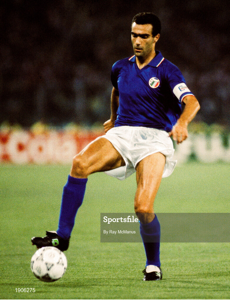 30 June 1990; Giuseppe Bergomi of Italy during the FIFA World Cup 1990 Quarter-Final match between Italy and Republic of Ireland at the Stadio Olimpico in Rome, Italy. Photo by Ray McManus/Sportsfile