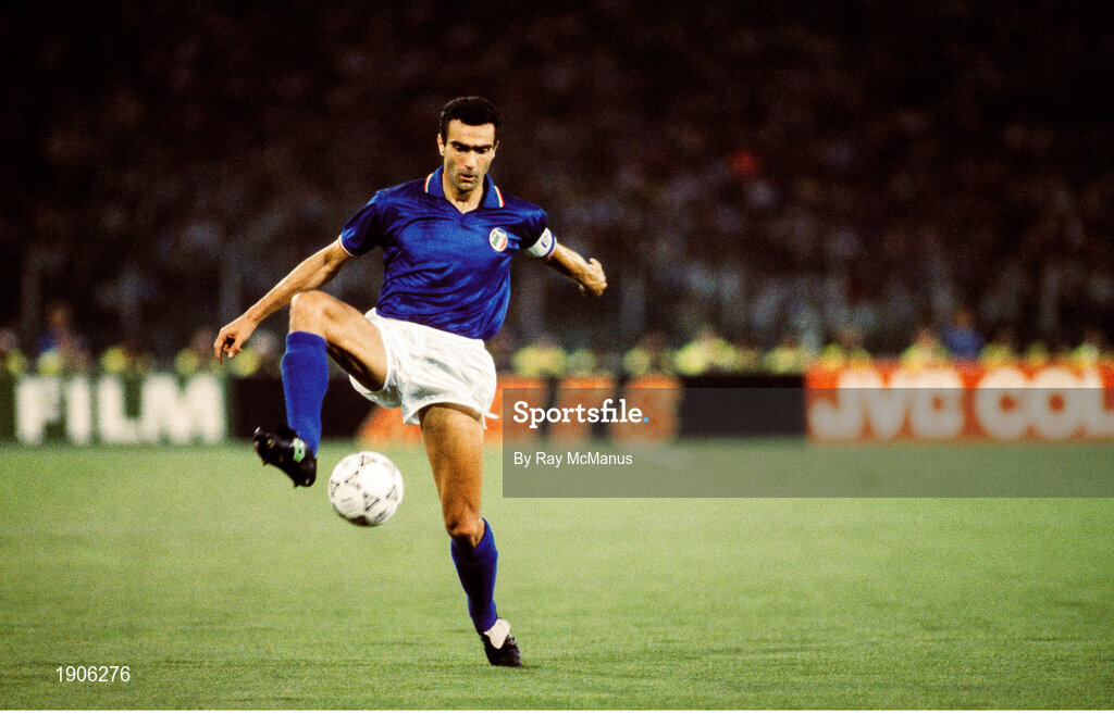 30 June 1990; Giuseppe Bergomi of Italy during the FIFA World Cup 1990 Quarter-Final match between Italy and Republic of Ireland at the Stadio Olimpico in Rome, Italy. Photo by Ray McManus/Sportsfile