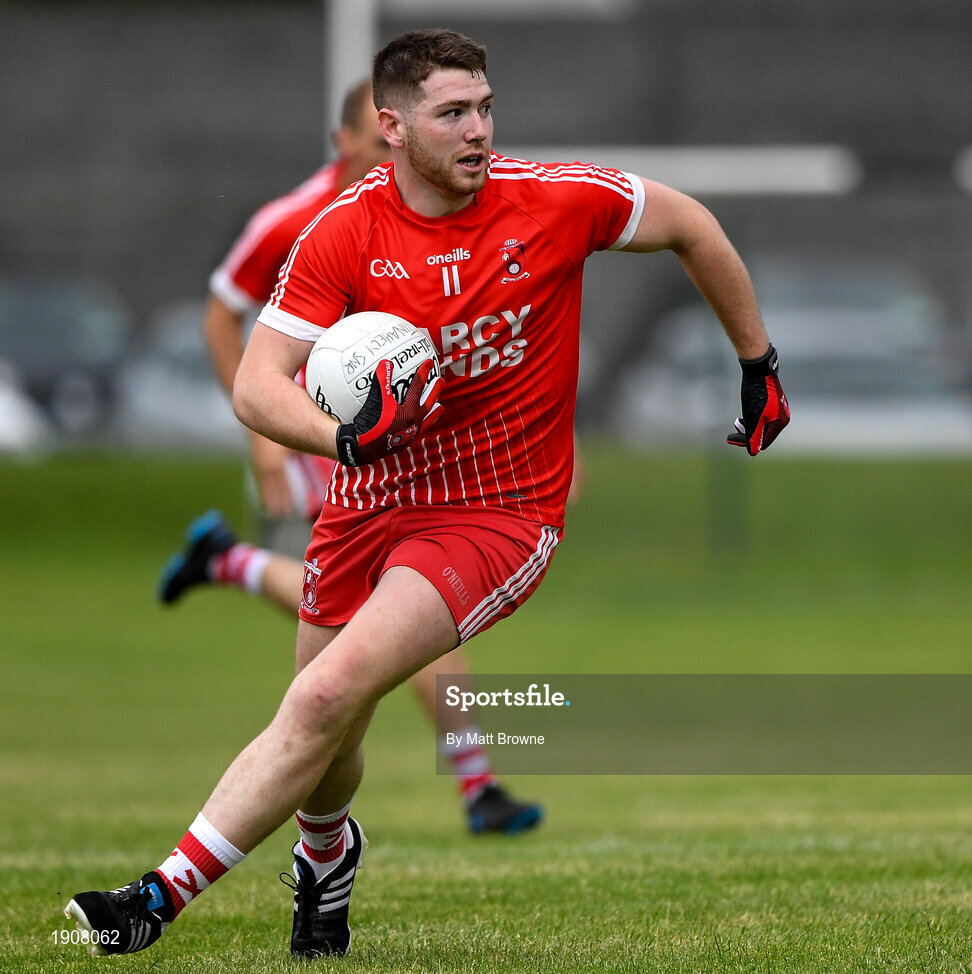 17 July 2020; Alan Dillon of Tinahely during the Wicklow County Senior Football Championship Round 1 match between Tinahely and Kiltegan at Baltinglass GAA Club in Baltinglass, Wicklow. Competitive GAA matches have been approved to return following the guidelines of Phase 3 of the Irish Government’s Roadmap for Reopening of Society and Business and protocols set down by the GAA governing authorities. With games having been suspended since March, competitive games can take place with updated protocols including a limit of 200 individuals at any one outdoor event, including players, officials and a limited number of spectators, with social distancing, hand sanitisation and face masks being worn by those in attendance among other measures in an effort to contain the spread of the Coronavirus (COVID-19) pandemic. Photo by Matt Browne/Sportsfile