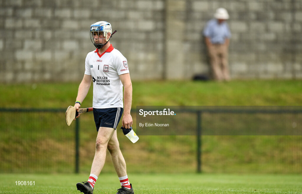 18 July 2020; Jason Lawlor of Ferns St Aidans makes his way to the goalmouth with his personal water bottle during the Wexford County Senior Hurling Championship Group B Round 1 match between Ferns St Aidan's and Faythe Harriers at Bellefield in Enniscorthy, Wexford. Competitive GAA matches have been approved to return following the guidelines of Phase 3 of the Irish Government’s Roadmap for Reopening of Society and Business and protocols set down by the GAA governing authorities. With games having been suspended since March, competitive games can take place with updated protocols including a limit of 200 individuals at any one outdoor event, including players, officials and a limited number of spectators, with social distancing, hand sanitisation and face masks being worn by those in attendance among other measures in an effort to contain the spread of the Coronavirus (COVID-19) pandemic. Photo by Eóin Noonan/Sportsfile