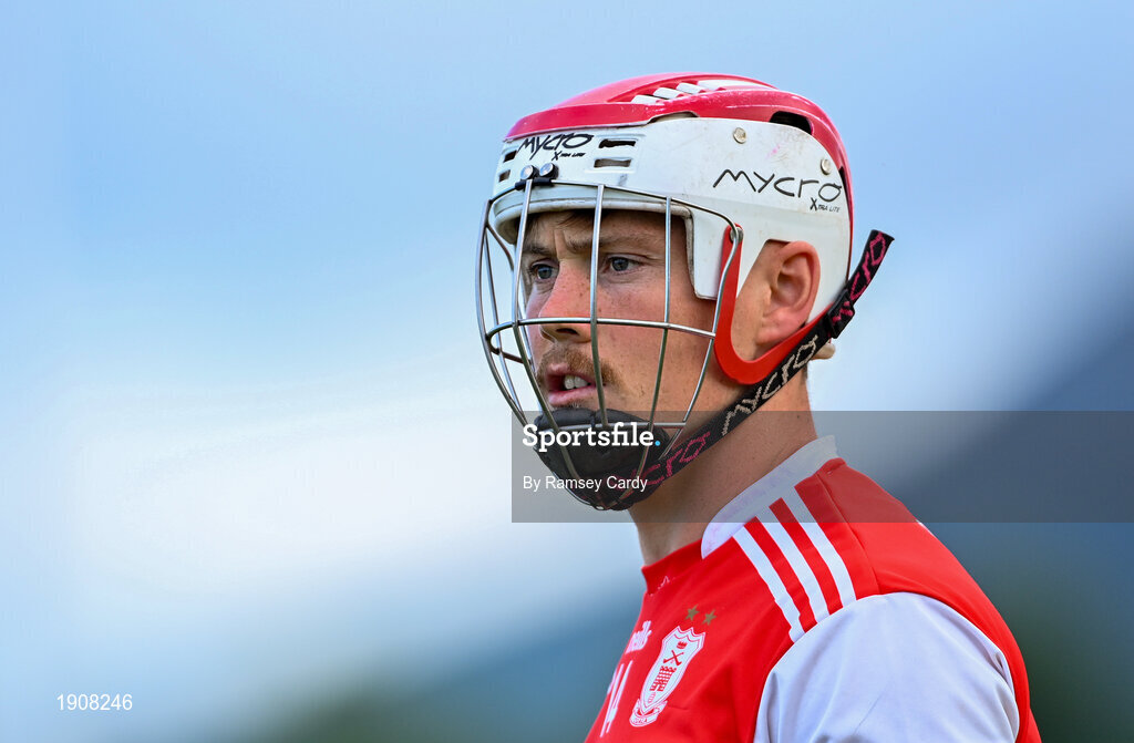 18 July 2020; Con O'Callaghan of Cuala during the Dublin County Senior Hurling Championship Group 4 Round 1 match between Cuala and Thomas Davis at Bray Emmets GAA club in Bray, Wicklow. Competitive GAA matches have been approved to return following the guidelines of Phase 3 of the Irish Government’s Roadmap for Reopening of Society and Business and protocols set down by the GAA governing authorities. With games having been suspended since March, competitive games can take place with updated protocols including a limit of 200 individuals at any one outdoor event, including players, officials and a limited number of spectators, with social distancing, hand sanitisation and face masks being worn by those in attendance among other measures in an effort to contain the spread of the Coronavirus (COVID-19) pandemic. Photo by Ramsey Cardy/Sportsfile