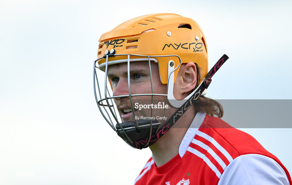 18 July 2020; Cian O'Callaghan of Cuala during the Dublin County Senior Hurling Championship Group 4 Round 1 match between Cuala and Thomas Davis at Bray Emmets GAA club in Bray, Wicklow. Competitive GAA matches have been approved to return following the guidelines of Phase 3 of the Irish Government’s Roadmap for Reopening of Society and Business and protocols set down by the GAA governing authorities. With games having been suspended since March, competitive games can take place with updated protocols including a limit of 200 individuals at any one outdoor event, including players, officials and a limited number of spectators, with social distancing, hand sanitisation and face masks being worn by those in attendance among other measures in an effort to contain the spread of the Coronavirus (COVID-19) pandemic. Photo by Ramsey Cardy/Sportsfile