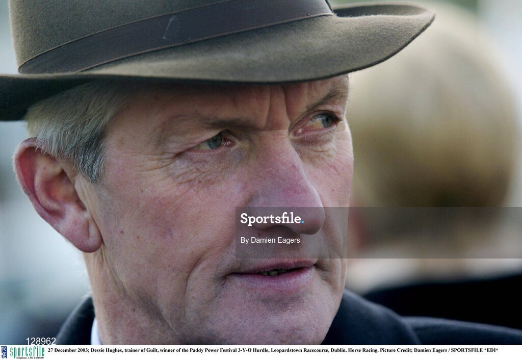27 December 2003; Dessie Hughes, trainer of Guilt, winner of the Paddy Power Festival 3-Y-O Hurdle, Leopardstown Racecourse, Dublin. Horse Racing. Picture Credit; Damien Eagers / SPORTSFILE *EDI*