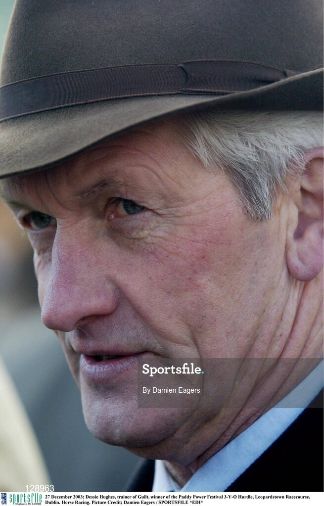 27 December 2003; Dessie Hughes, trainer of Guilt, winner of the Paddy Power Festival 3-Y-O Hurdle, Leopardstown Racecourse, Dublin. Horse Racing. Picture Credit; Damien Eagers / SPORTSFILE *EDI*
