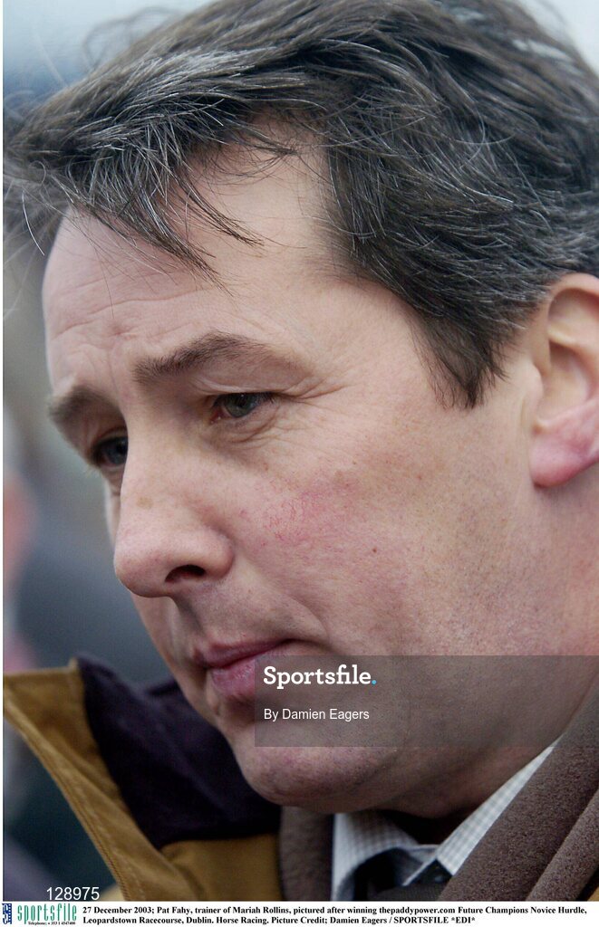 27 December 2003; Pat Fahy, trainer of Mariah Rollins, pictured after winning thepaddypower.com Future Champions Novice Hurdle, Leopardstown Racecourse, Dublin. Horse Racing. Picture Credit; Damien Eagers / SPORTSFILE *EDI*